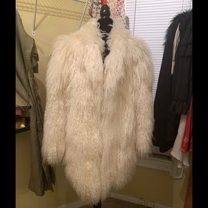 Gorgeous white Mongolian fur coat